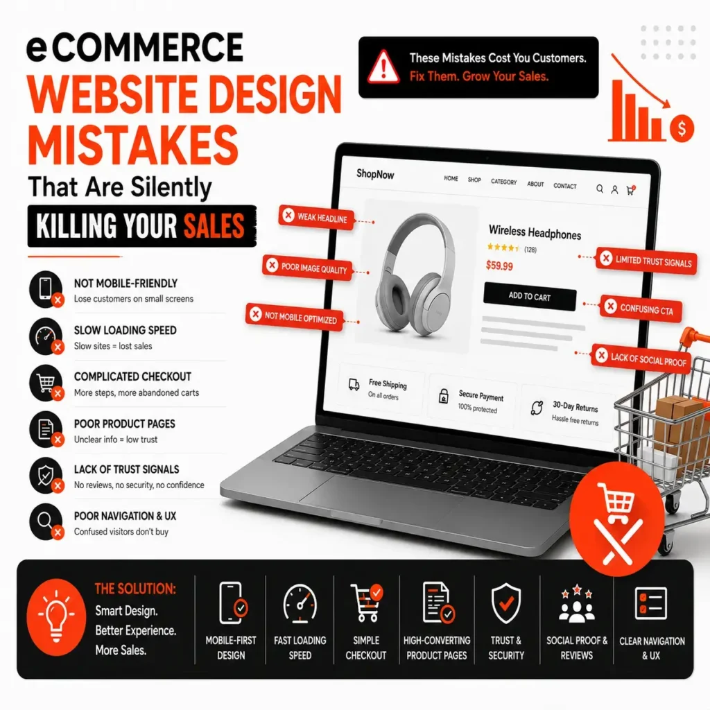 eCommerce Website Design Mistakes That Are Silently Killing Your Sales