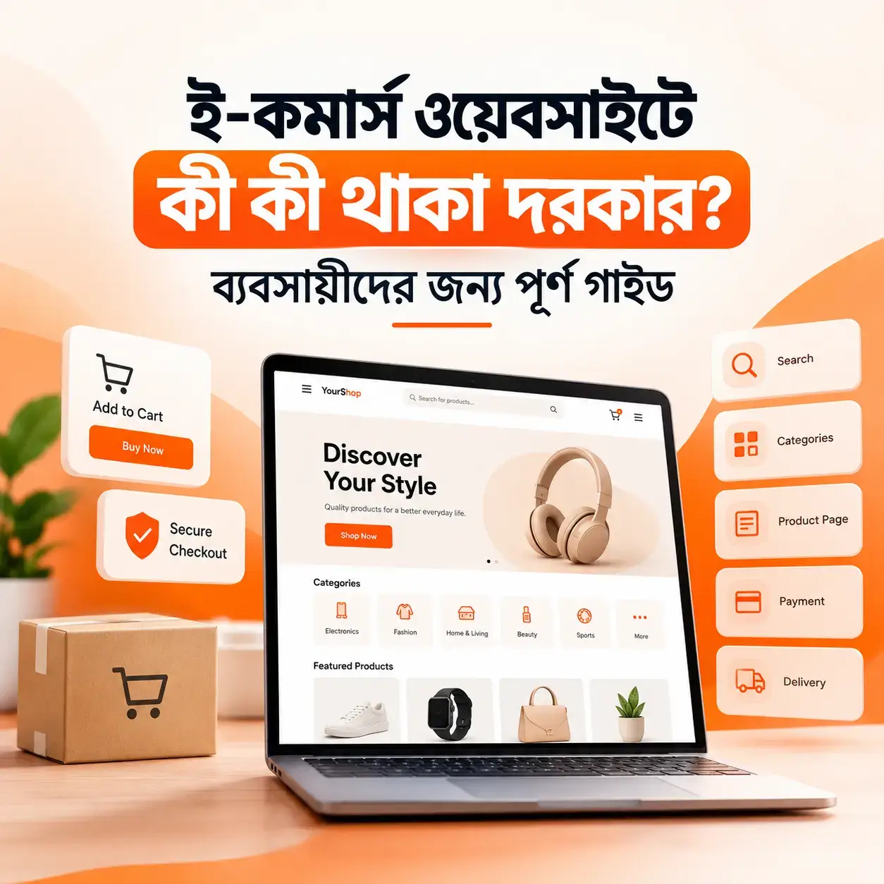 ই-কমার্স ওয়েবসাইটে কী কী থাকা দরকার? ব্যবসায়ীদের জন্য পূর্ণ গাইড